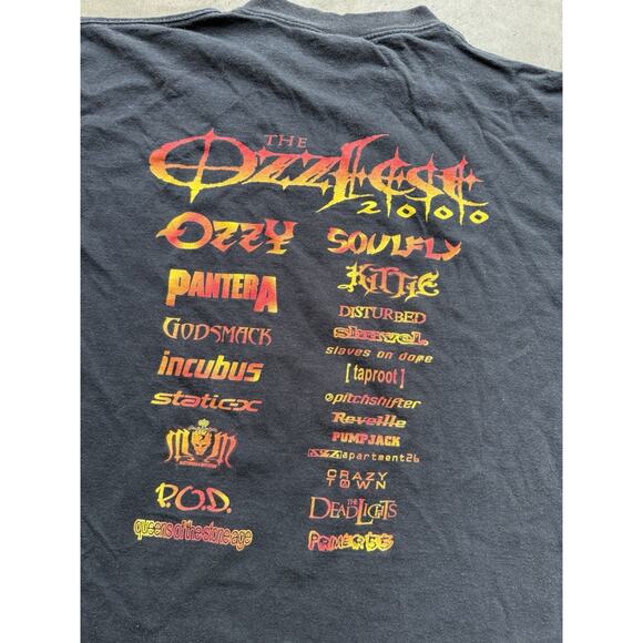 Vintage The Ozzfest 2000 Band Tee Tour Shirt Black All Sport XL Heavy Metal Rock - Picture 5 of 8